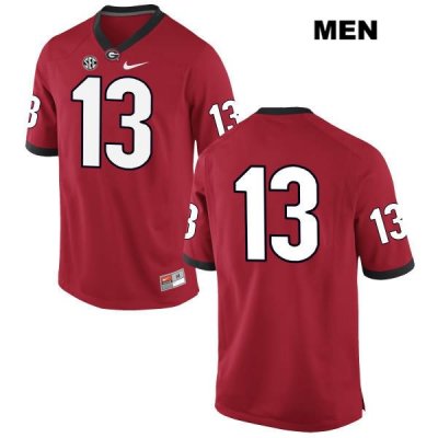 Men's Georgia Bulldogs NCAA #13 Elijah Holyfield Nike Stitched Red Authentic No Name College Football Jersey DGO6754XE